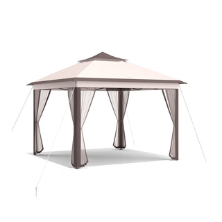11 x 11 Feet 2-Tier Portable Pop-Up Gazebo Tent with Carry Bag Mesh