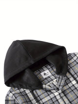 Men's Elegant Plaid Shirt - Button-Front Closure