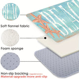 1pc Coastal Beach Themed Washable Polyester Doormat with Starfish Design