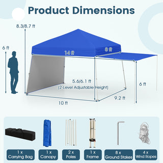 14' x 9.2' Pop-up Canopy Tent with Convertible Sidewalls