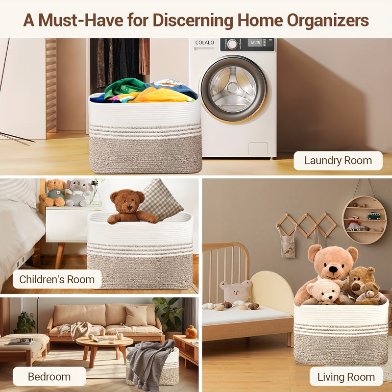 Large Rectangle Woven Basket - 3 Colors