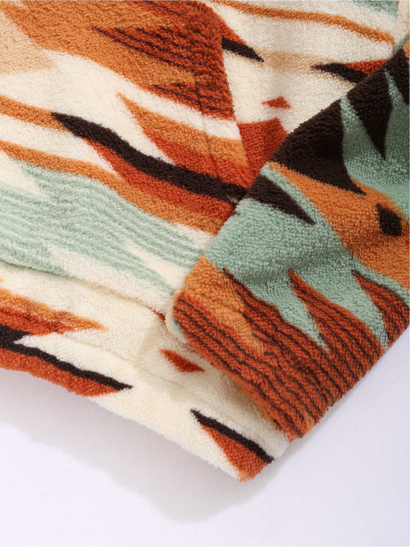 Women's Aztec Tribal Print Fleece Hoodie