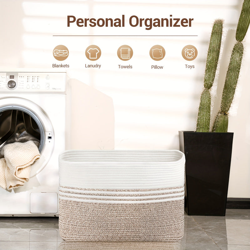 Large Rectangle Woven Basket - 3 Colors