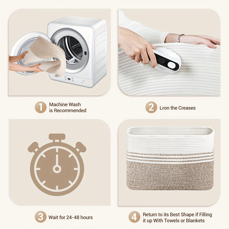 Large Rectangle Woven Basket - 3 Colors