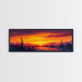 Southwest Sunset Cactus Art, Canvas Print