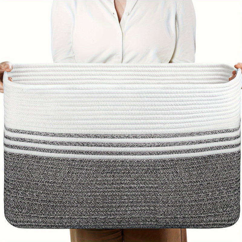 Large Rectangle Woven Basket - 3 Colors