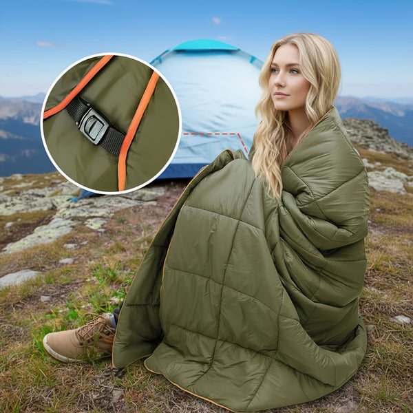 Outdoor Camping Puffy Blanket, Weather Resistant