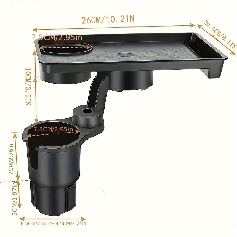 Adjustable Center Console Storage Shelf with Cup Holders