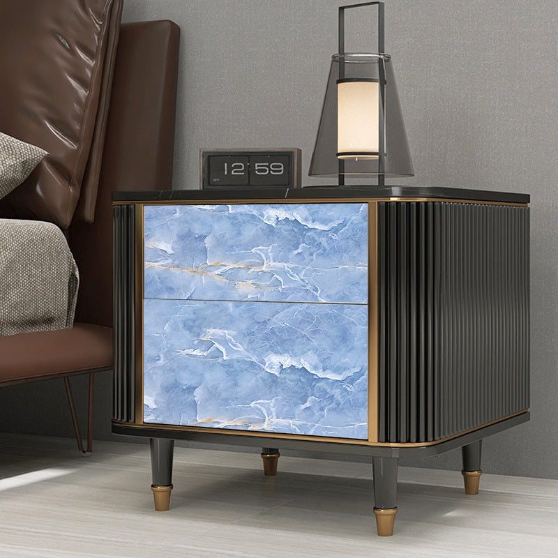 Blue Patterned Jade Stone Marble Wallpaper, Self-Adhesive