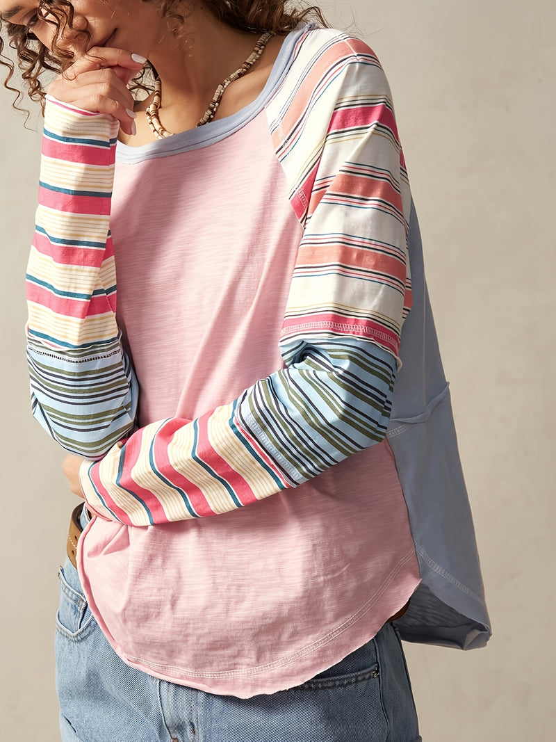Women's Pastel & Multicolor Raglan Sleeve T-Shirt