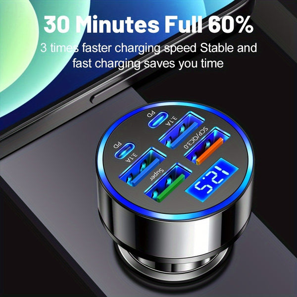 1pc 6-port Ultra High-Speed Car Charger