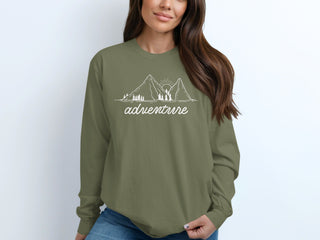 Adventure Awaits Mountains and Sunshine - Long Sleeve Tee