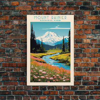 Mount Rainier National Park, Washington Travel Art