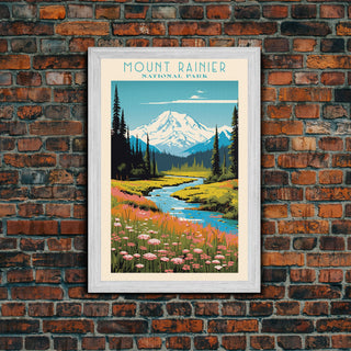 Mount Rainier National Park, Washington Travel Art
