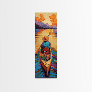 Vibrant Kayak Mountain Lake, Canvas Print