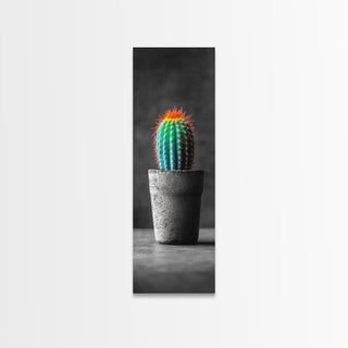 Modern Boho Decor Neon Cactus, Canvas Print