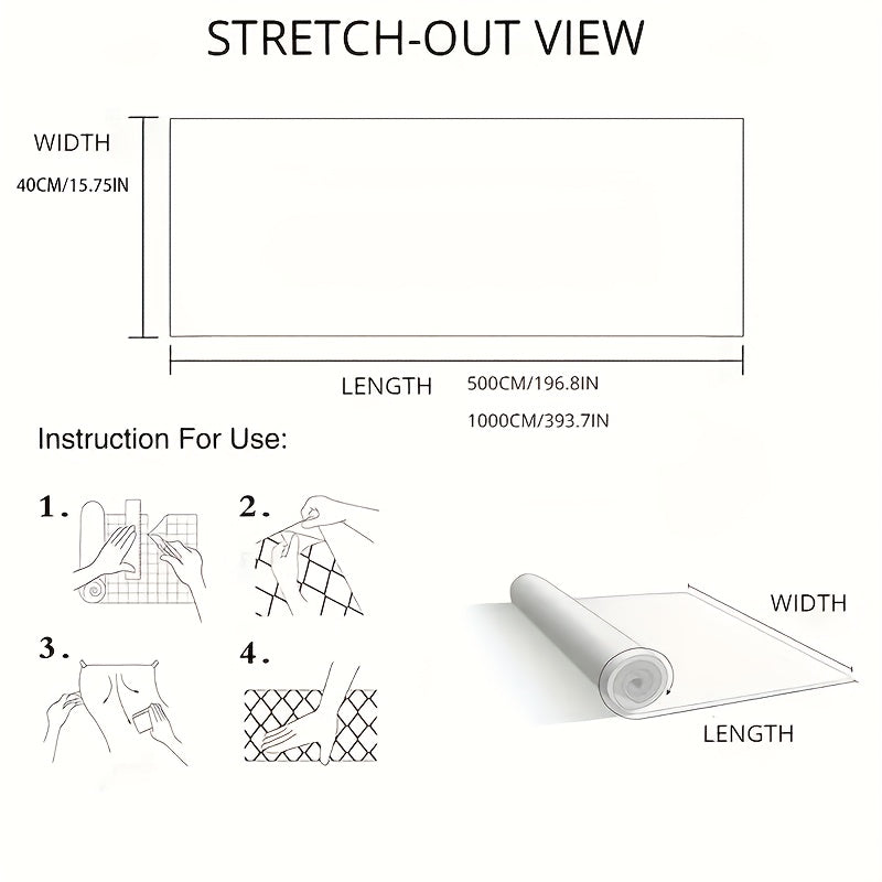 1 Roll of Thickened Red High-Gloss Self-Adhesive Wallpaper 196.85inx15.75in & 393.70inx15.75in