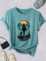 Women's Sunset Hiker Graphic Outdoor T-Shirt