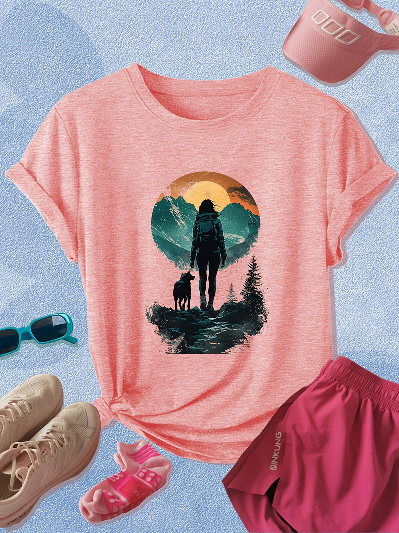 Women's Sunset Hiker Graphic Outdoor T-Shirt
