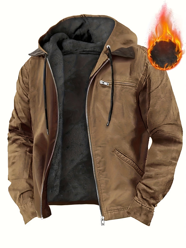 Men's Vintage Full-Zip Hooded Jacket