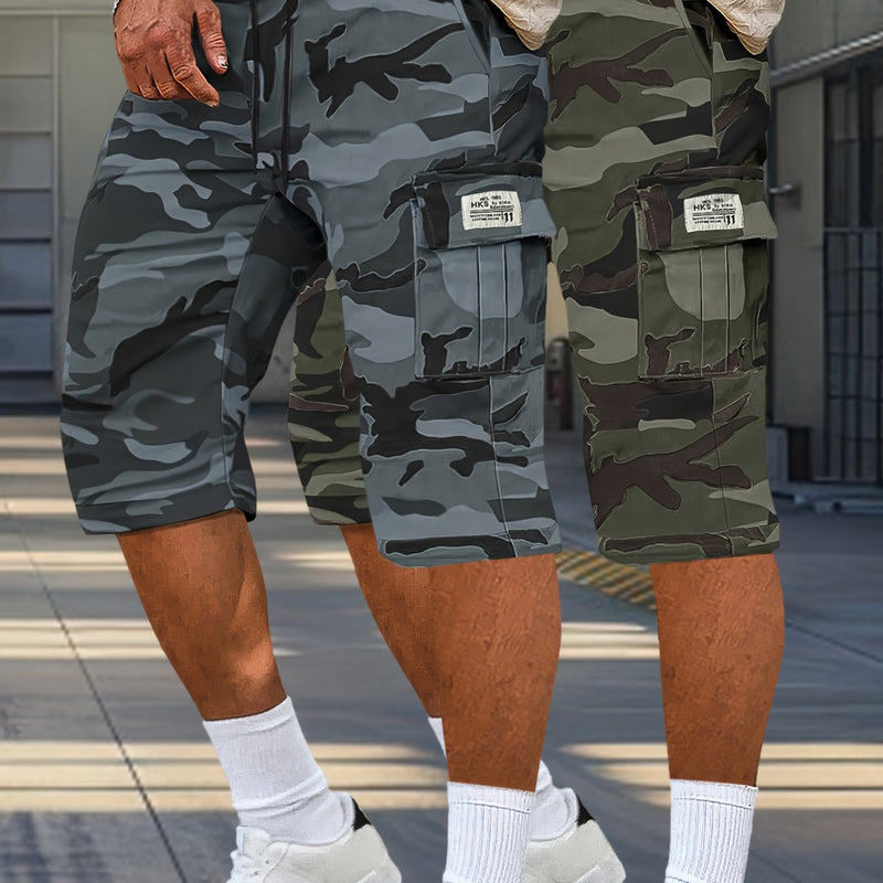 2pcs Men's Outdoor Camouflage Cargo Shorts
