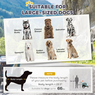 2-in-1 Dog Bike Trailer Pet Stroller Carrier for Large Dogs 66LBS Weight Capacity