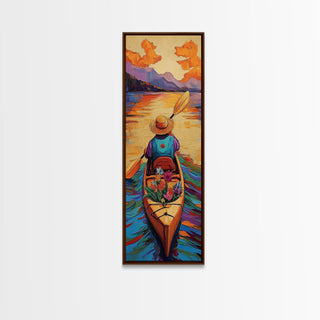 Vibrant Kayak Mountain Lake, Canvas Print