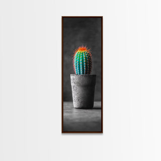 Modern Boho Decor Neon Cactus, Canvas Print
