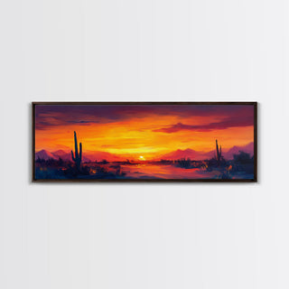 Southwest Sunset Cactus Art, Canvas Print