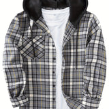 Men's Elegant Plaid Shirt - Button-Front Closure