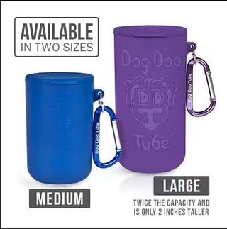 Dog Doo Tube Waste Bag Holder - Reusable Dog Poop Bag Tubes Designed to Keep in Odors and Germs