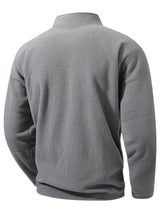Men's Half-Zip Standing Collar Sweatshirt - Thermal Pullover