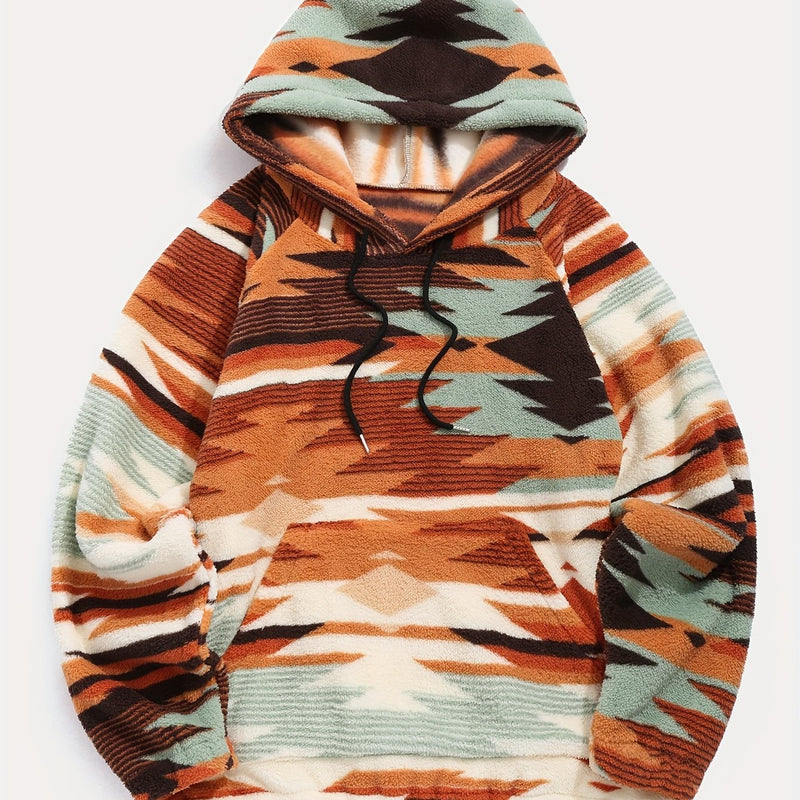 Women's Aztec Tribal Print Fleece Hoodie