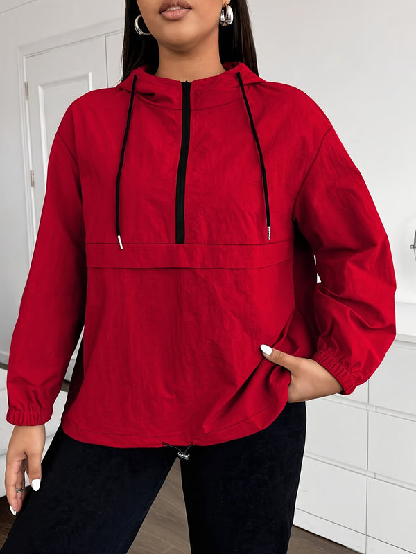 Plus Size Women's Casual Hooded Sweatshirt