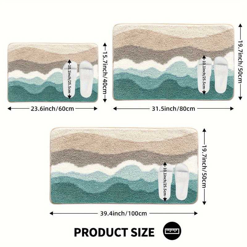 1pc Ultra Soft Flannel Bathroom Mat - Non-Slip