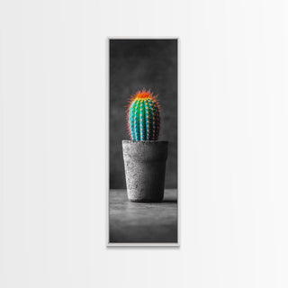 Modern Boho Decor Neon Cactus, Canvas Print