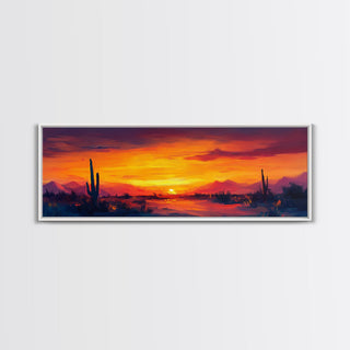 Southwest Sunset Cactus Art, Canvas Print