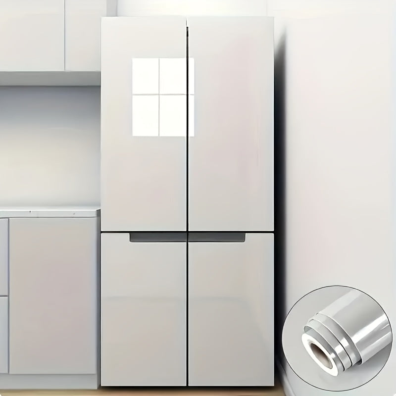 1pc Self-Adhesive White Glossy Vinyl Wallpaper, 15.75inch x 78.74inch