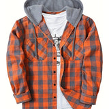 Men's Casual Plaid Hoodie Shirt