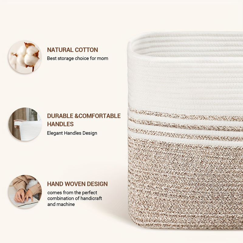 Large Rectangle Woven Basket - 3 Colors