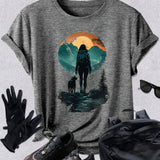 Women's Sunset Hiker Graphic Outdoor T-Shirt