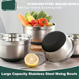 26PCS Heavy-Duty Stainless Steel Mixing Bowls with Airtight Lids