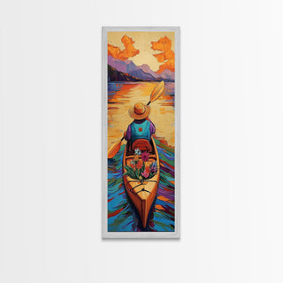 Vibrant Kayak Mountain Lake, Canvas Print
