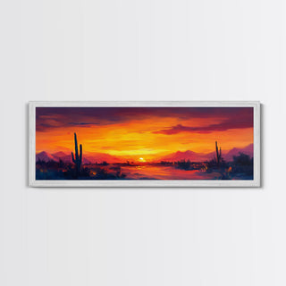 Southwest Sunset Cactus Art, Canvas Print