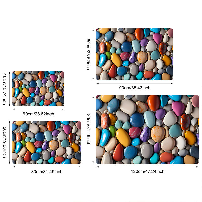 1pc Colorful Pebble Pattern Doorway Mat