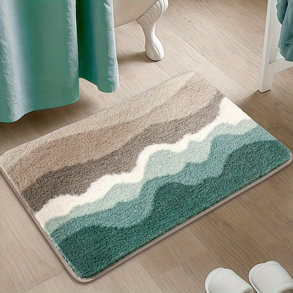 1pc Ultra Soft Flannel Bathroom Mat - Non-Slip