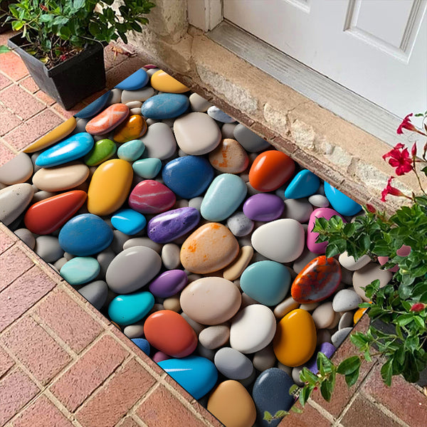 1pc Colorful Pebble Pattern Doorway Mat