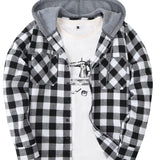 Men's Casual Plaid Hoodie Shirt