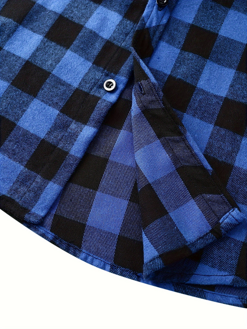 Men's Casual Plaid Hoodie Shirt