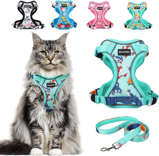 Cat Harness and Leash Set Escape Proof Reflective Adjustable Vest